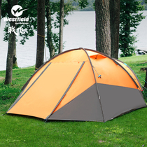 I fly outdoor super large space camping camping windproof and rainproof 5 People Hall exquisite camp tent back room picnic