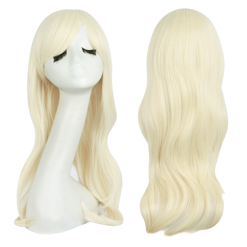 Anime tóc giả nữ micro khối lượng tóc dài cosplay tóc giả 70CM xiên bangs tóc giả nhiều màu thực tế - Cosplay
