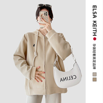 Japans ELSA KEITH maternity wear new spring and autumn pure cotton large size thickened long-sleeved loose coat to keep warm during pregnancy