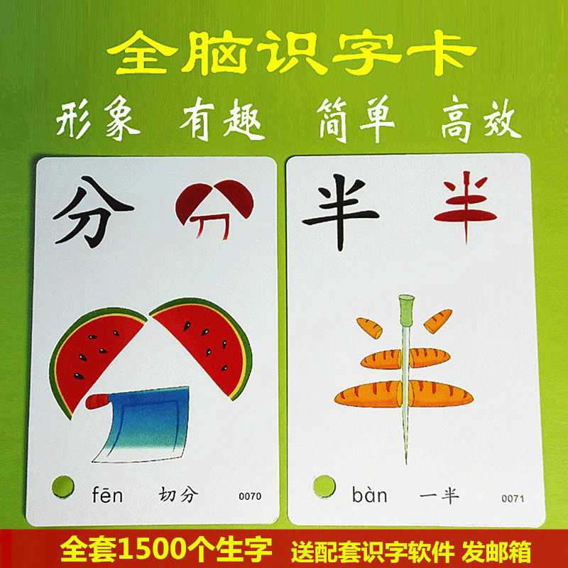Whole Brain Memory Literacy Card Elephant Chinese characters early teaching Enlightenment kindergarten literacy teaching tool Literature Pinyin