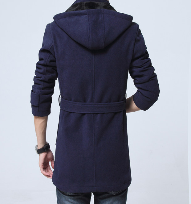 Mùa đông cộng với áo choàng nhung dày dài nam sinh viên Hàn Quốc Áo len mỏng Áo trẻ trung của Anh cardigan nam
