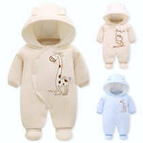 Newborn baby clothes Autumn and winter one-piece clothespin cotton thickened warm suit Newborn baby winter clothes out of the hug