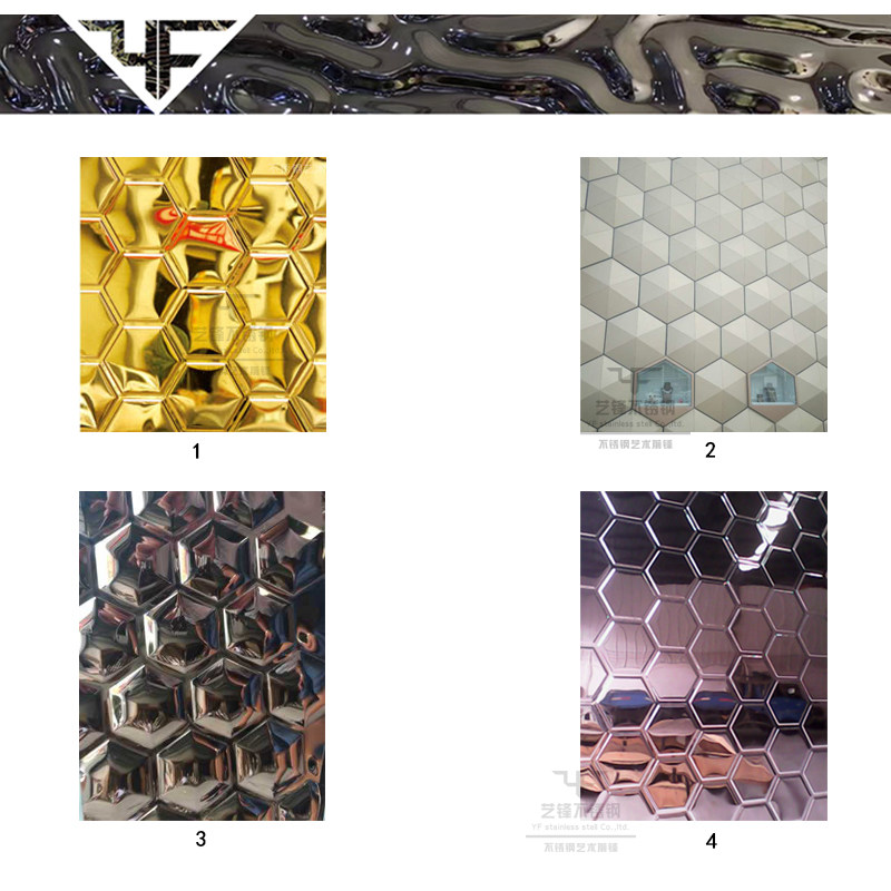 Stainless steel three-dimensional embossed board honeycomb board concave-convex board hotel KTV background wall decorative board ceiling design