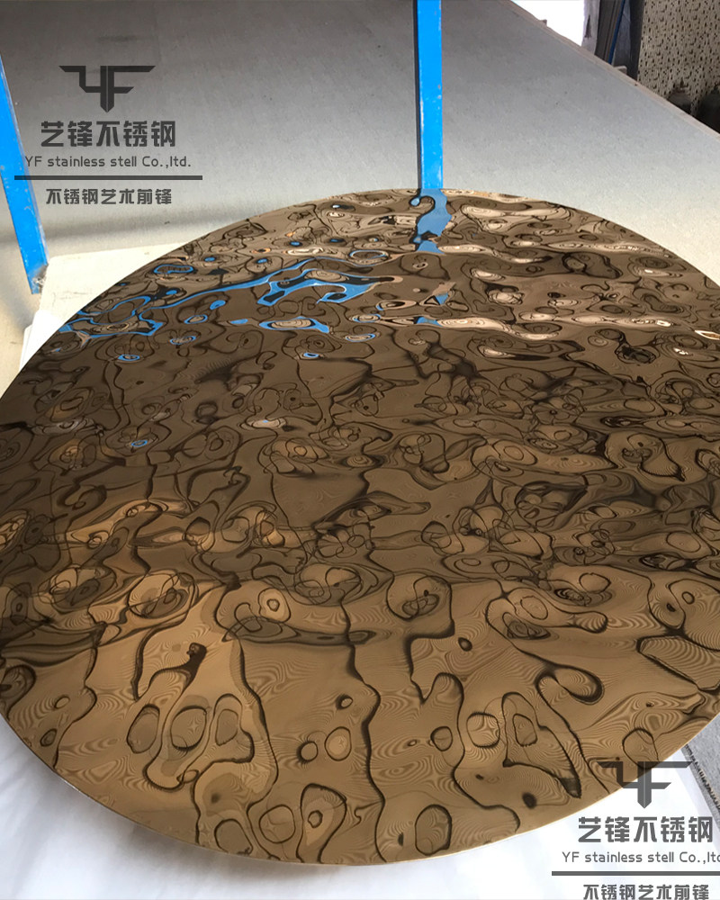 Metal stainless steel water ripple decorative modeling products special-shaped ceiling flow three-dimensional decorative embossed plate concave-convex plate