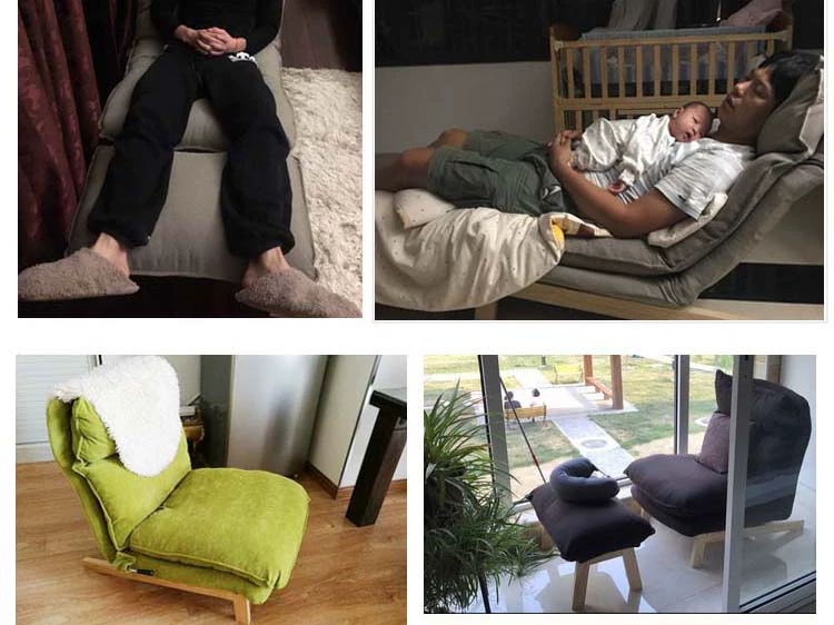 Ghế Bắc Âu ghế beanbag vải phòng khách ghế salon ban công phòng ngủ trở lại cao Muji kiểu Nhật - Ghế sô pha