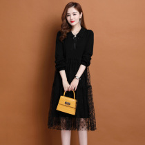 2021 spring and autumn knitted dress female brother New Fashion temperament early autumn bottoming sweater skirt long sleeve skirt