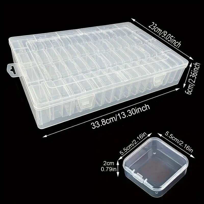 Sealed DIYPP parts box, pieced bean and rice beads, stringing beads, dot diamond paintings, diamond paintings, storage box, accessories, nail art box