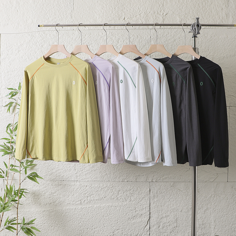【7A Antibacterial - Quick-Drying Technology】Men's Outdoor Casual Crew Neck T-Shirt for Spring and Autumn, Quick-Drying, Stitched Long Sleeve T-Shirt