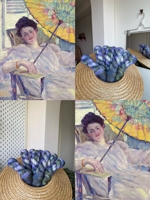 One Tree Lychee September Hand-Dyed Anti-Shrink Merino Wool Silk Cashmere the Woman Holding an Umbrella 4.0