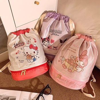 Genuine sanrio kitty swimming bag dry wet separation waterproof sports large capacity storage shoe storage toilet bag