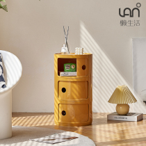 Net Red Round Swivel Cabinet Small Locker Five Bucket Cabinet Bedroom Living Room Containing Cabinet Leaning Against Wall Bed Head Cabinet Plastic