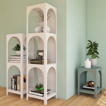 Creative multilayer leaning against wall shelves Bedside White Bedside Cabinet Shelving Free Fall Subway Art Bookshelves