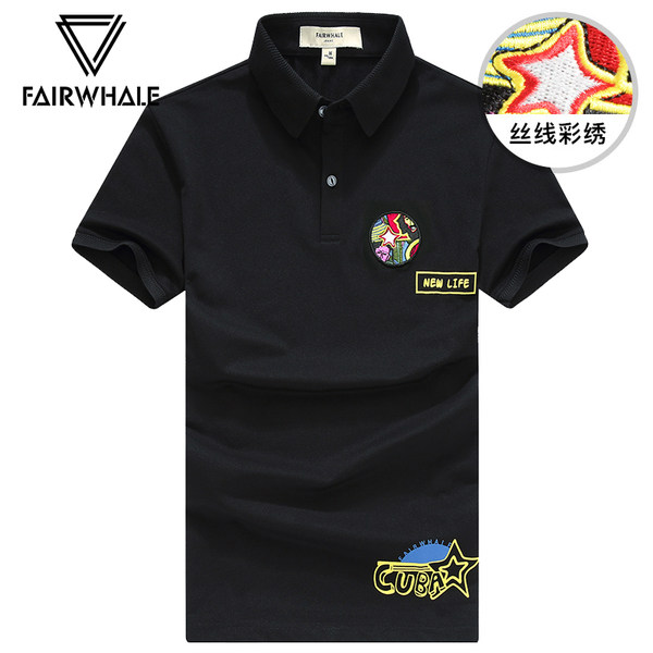 Mark Fairwhale 马克华菲 18年夏季新款 印花贴布绣 男式POLO衫 聚划算+天猫优惠券折后￥128包邮（￥148-20）3色可选 2件8折低至￥236.8