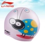 Mũ bơi Li Ning không thấm nước chống trượt silicone boy boy girl teen teen Earmuff bọ rùa 	mũ chụp đầu khi bơi