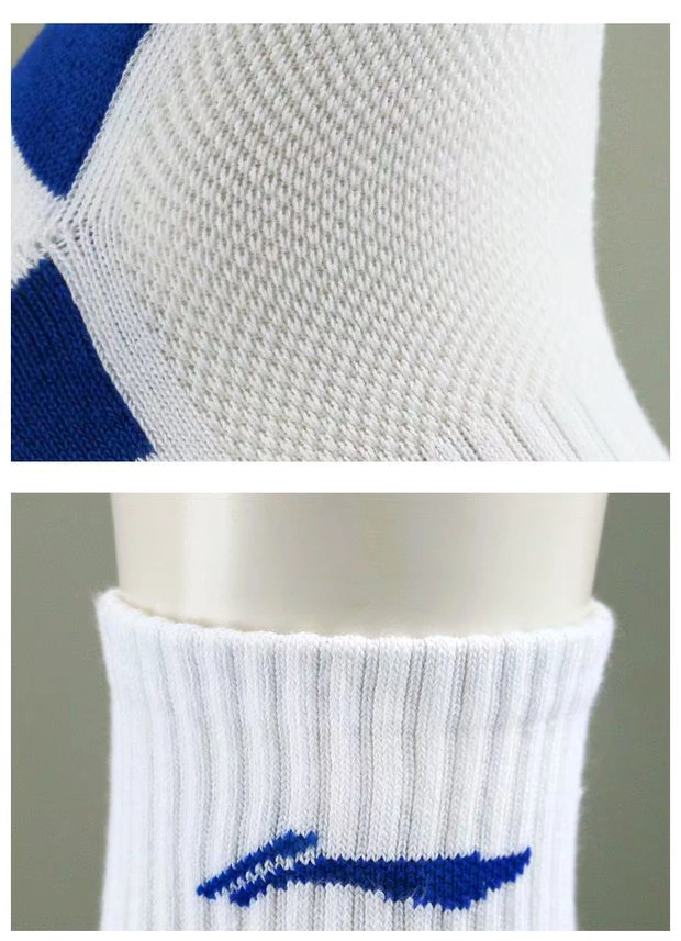 Li Ning vớ thể thao nam vớ dày khăn dưới vớ chạy thoải mái vớ cotton chống trượt vớ cầu lông 4 đôi