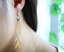 European and American Cross Leaf Gold Bohemia Earrings Long Earrings Earrings Earrings ED-023