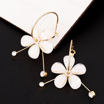 Isiya jewelry new Chinese style peach blossom long tassel earrings fairy air flower earrings female earrings