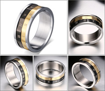 Ring titanium steel ring Roman numeral ring rotating ring European and American trend jewelry R-108