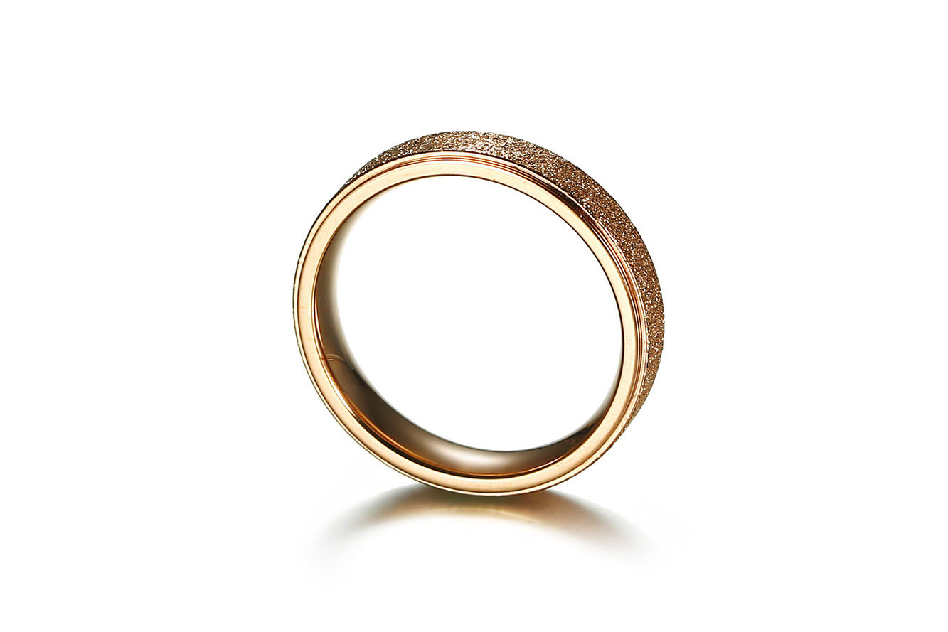 Titanium Steel Rose Gold Frosted Ring Frosted Lovers Ring for the ring Han edition Ring Spot Mixed Batch