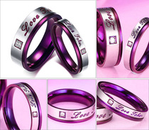 Korean version of titanium steel couple ring Purple classic titanium steel couple ring ring ring ring CR-102