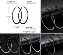 European and American fashion titanium steel earrings electroplated black ear jewelry big ring EH-051B