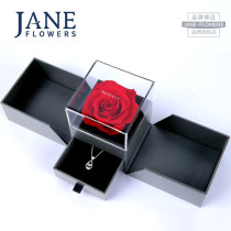 JANE imported eternal flower gift box ornaments rose dried flowers Christmas Valentines Day gift birthday gift to girlfriend