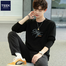 TEEK Long sleeved Men's T-shirt Made of Pure Cotton Spring Bottom Small Shirt New Youth Trendy Korean Edition Top Shirt