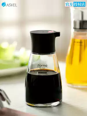 Japan ASVEL kitchen supplies dining room soy sauce vinegar seasoning bottle jar household glass seasoning bottle oil bottle Black