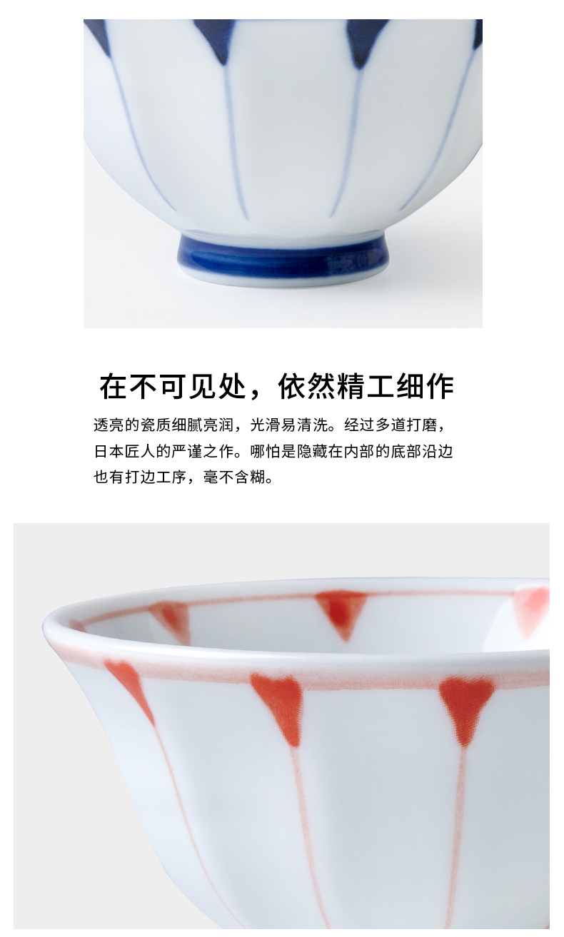 Household porcelain ceramics imported from Japan Japanese small bowl of rice bowls 4.5 inches tall bowl 丨 by 10 grass