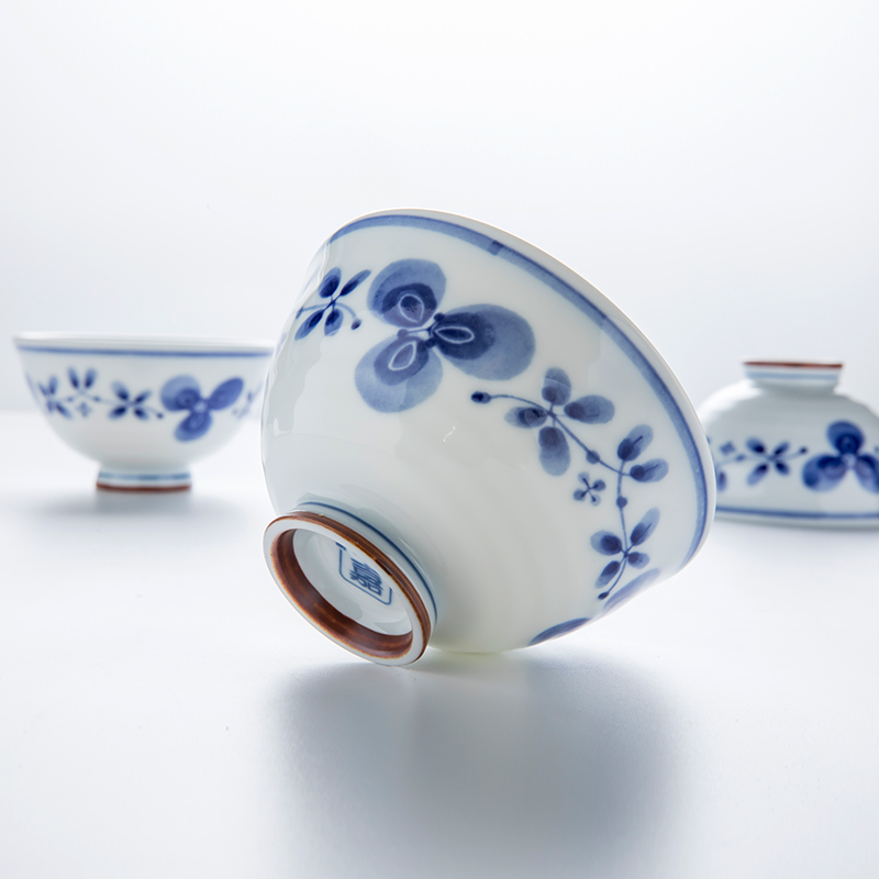 Porcelain Japanese imported from Japan and wind tableware under the glaze color of household small bowl of rice bowls to eat rice bowl 丨 blue and white