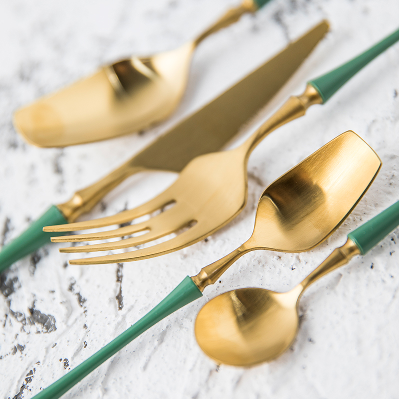 TaoDian west tableware suit ins stainless steel household move spoon, dessert spoon coffee steak knife and fork