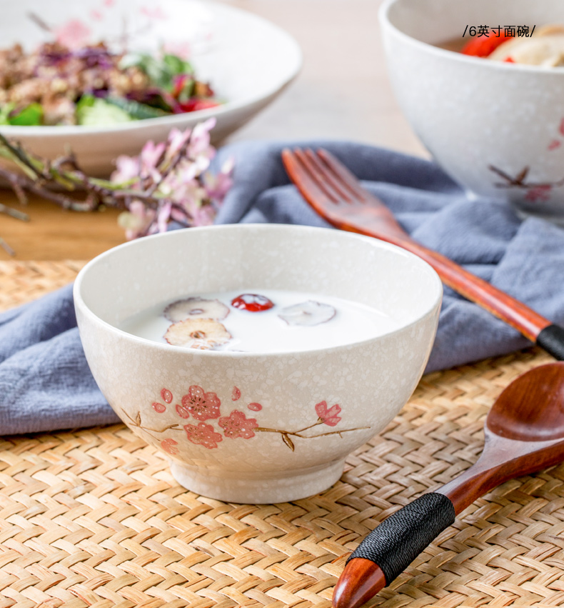 TaoDian dishes suit household tableware suit Japanese dish bowl set tableware special clearance 丨 cherry blossoms