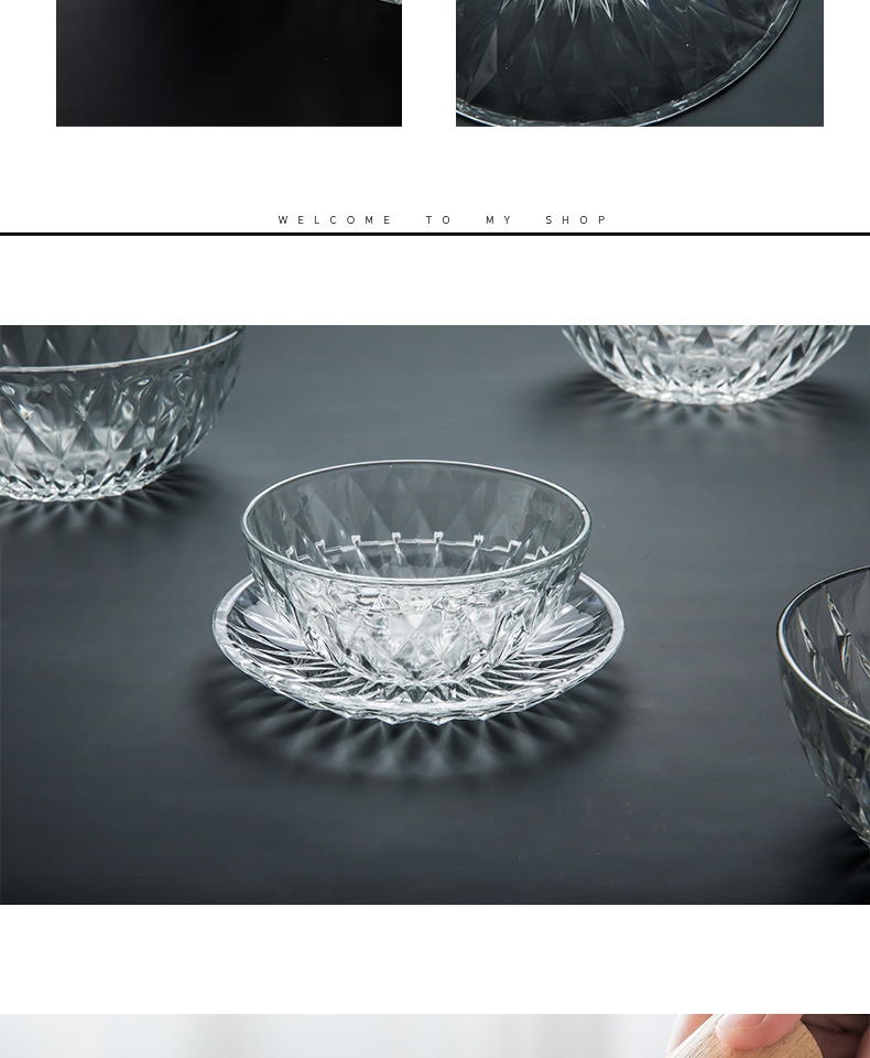 More TaoDian lead - free transparent heat - resistant glass bowl household ice cream dessert bowl bowl of fruit salad bowl