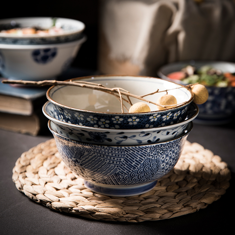 Japanese imports of Japanese and the wind under the glaze color ceramic tableware rainbow such use large rainbow such use deep bowl mercifully rainbow such use