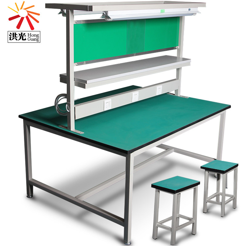 Anti-static workbench assembly factory production line packaging table with light operation table workshop inspection table double-sided