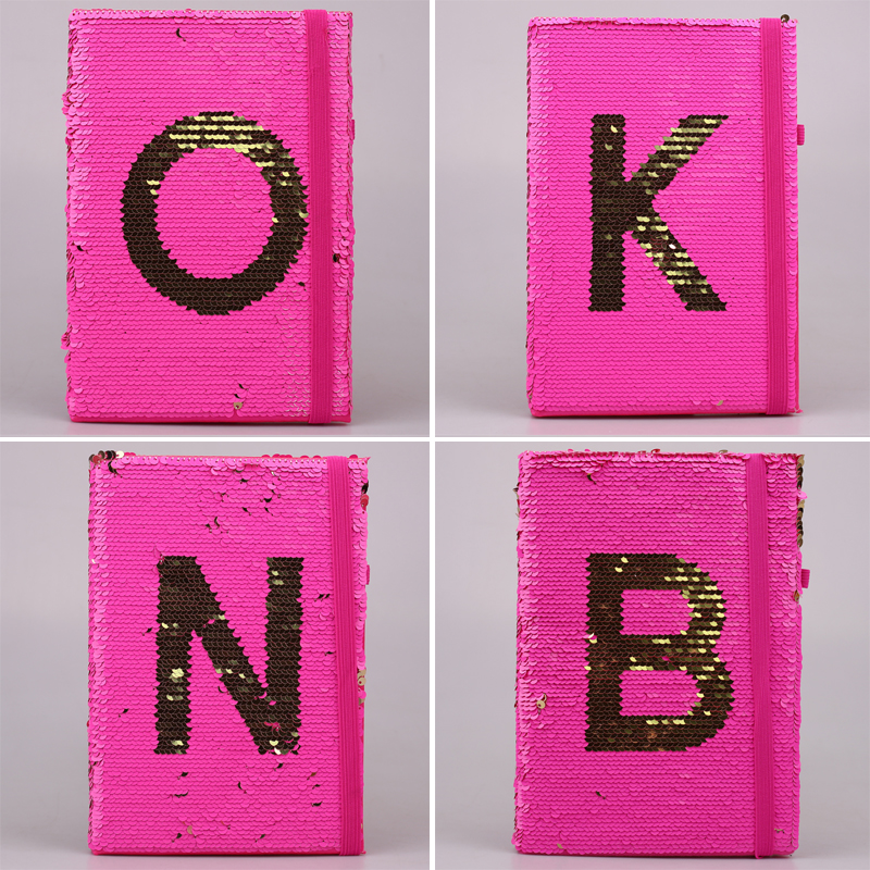 Australia smiggle red sequin letter shape boys and girls notebook writing book diary