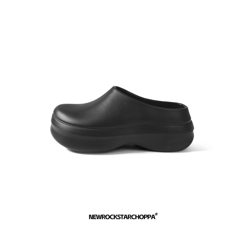 Newrockstarchoppa Summer Breathable Birkenstock-Style Slippers for Men, Soft-Soled, Waterproof, Non-Slip, Height-Increasing Eva Closed-Toe Shoes