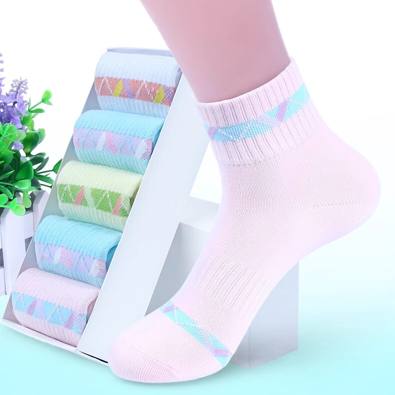 Authentic Official Website Women's Sports Mid-Calf Socks, Pure Cotton, Spring, Autumn, and Winter, 100% Cotton, Non-Pilling, Odor-Resistant, Breathable, for Women