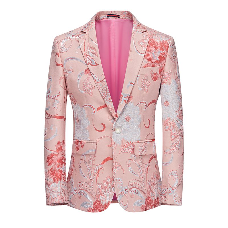 Men's Embroidered Blazer for Stage Performances, Formal Wear, Business Attire, ins Stylish Casual Blazer