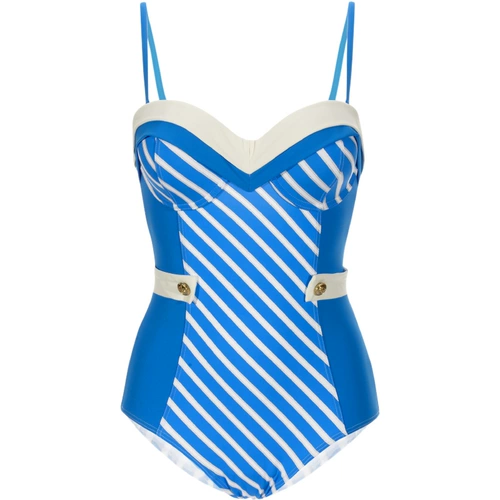 sisia Ретро военно-морской купальник, поддерживающий слиток, по фигуре