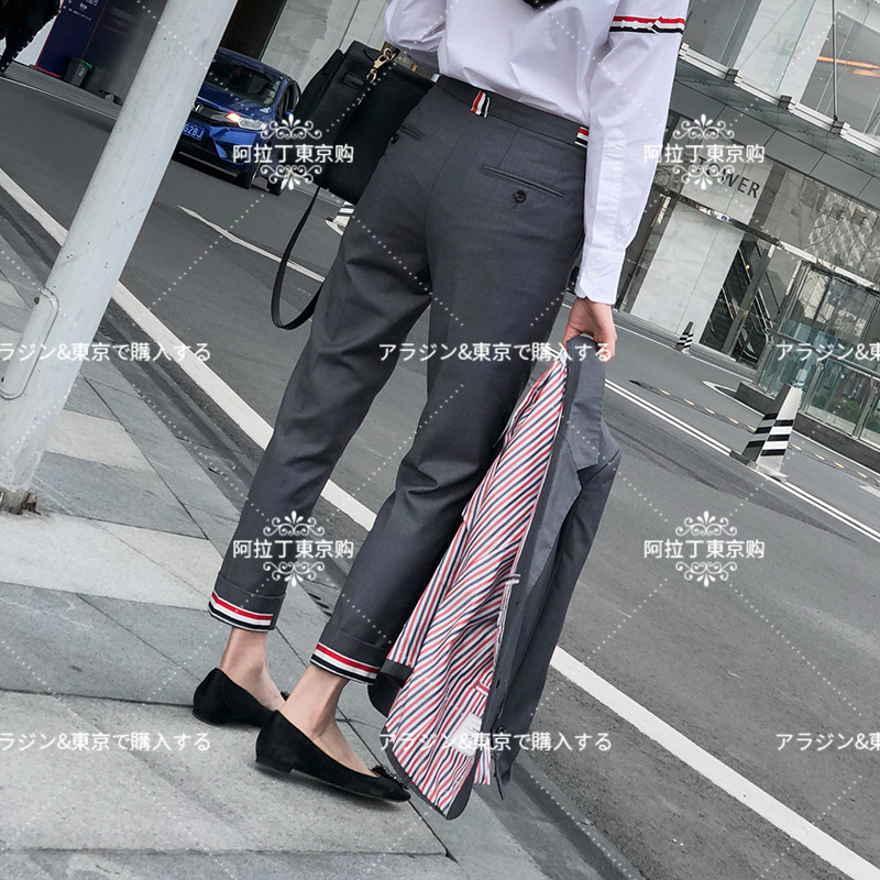 thombrowne trousers 21 spring/summer TB thin casual slim men and women couples business nine suit pants