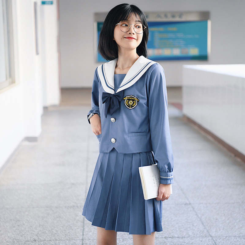 Original Spot Water Starry JK Uniform Suit Women Full of Genuine Day Ensemble Academy Wind Long Sleeve Sailor Dress Pleplexe Skirt-Taobao