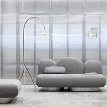 Nordic light luxury petal-shaped designer flannel fabric sofa small apartment Model Room Hotel Villa opposite sex sofa