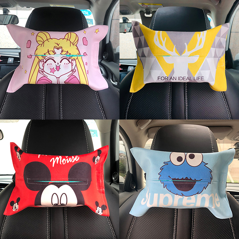 Car tissue box Fabric car paper box Chair back sun visor Car paper bag cute ins wind paper towel cover