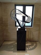 Hotel model house sales department indoor space modern Chinese metal decoration abstract distorted sculpture art ornaments