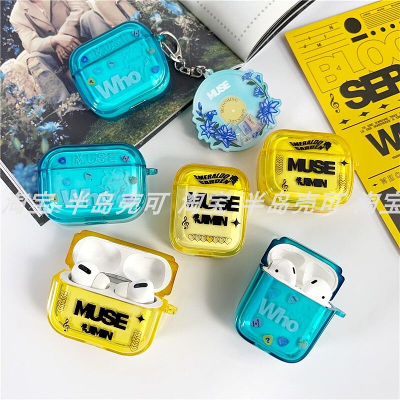 Rjinhit Bts Park Jimin Muse Earphone Case Suitable for Apple AirPods 1St, 2Nd, and 3Rd Generation, AirPods Pro, Pro2 Earphone Protective Cover Soft Case, Bts Jimin