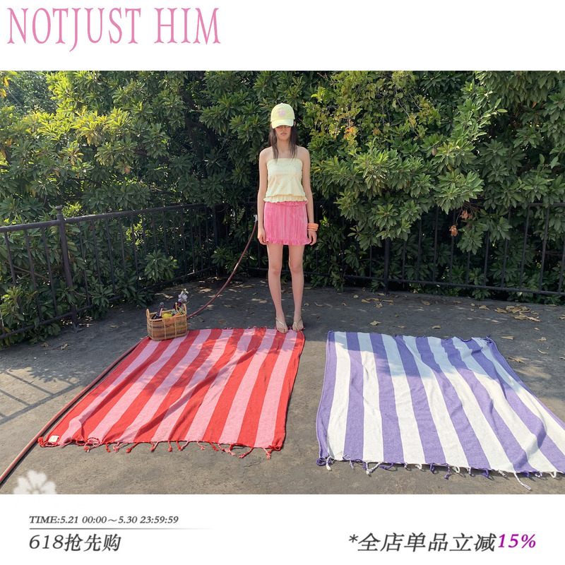 Flower Raft Notjusthim Beach Vacation Sandproof Tassel Striped Beach Towel Blanket Flower Raft Notjusthim Beach Vacation Sandproof Tassel Striped Beach Towel Blanket