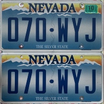 US license plate NevadaNV Nevada 070WYJ Wrangler decoration vintage props collection country foreign Old