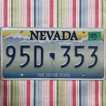 U.S. license plate NevadaNV Nevada 95D353 Wrangler decoration retro props collection country foreign Old