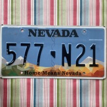 U.S. license plate NevadaNV Nevada 577N21 Wrangler decoration retro props collection country foreign Old